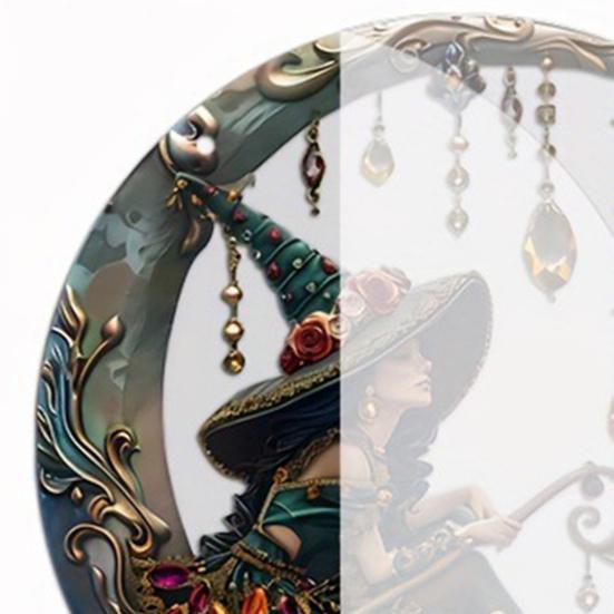 קישוט תלוי מכשפה אקריליק צבוע 2D לוכד שמש קישוט מכשפה על הירח לבית חדר חלונות קירות גנים מכוניות