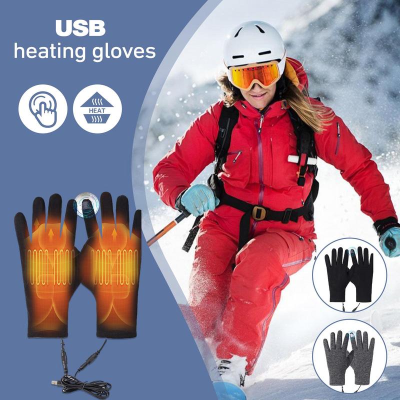 USB Elektrisch Beheizte Fahrradhandschuhe Winter Warm Herren Damen Rutschfest Touchscreen Fahrradhandschuhe Winddicht Motorrad Ski Handschuh
