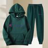 Set Pullover con Cappuccio in Pile Tinta Unita - Tendenza Felpa Casual da Uomo