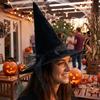 with Lace Velvet Dark Witch Hat Wide Brim Pointed Mage Hat Halloween Decor Hat  Masquerades