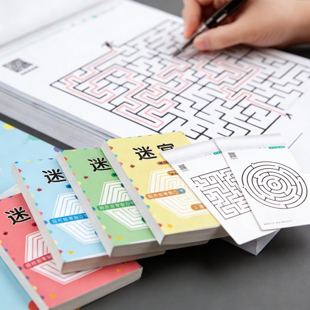 64-Page Leveled Maze Game Book Beginner/Intermediate/Advanced Challenge Kids Concentration Attention Training Educational Toys