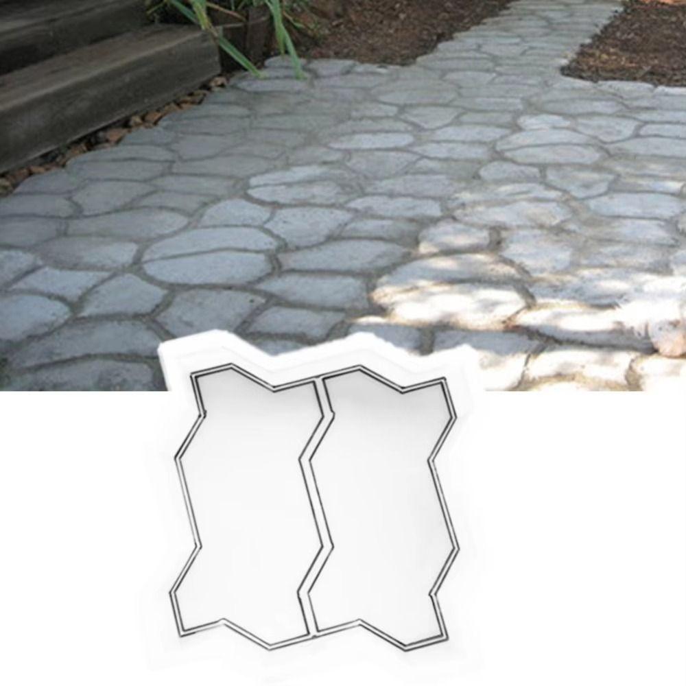 1Pcs Plastic Stepping Stone Paver Double S Concrete Path Maker Mold For Lawn Patio Yard Garden