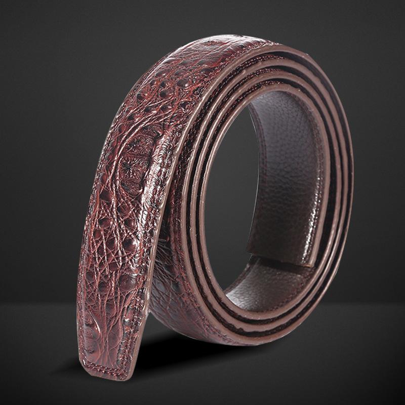 Belt for Men's Genuine Leather Crocodile Leather Pattern Automatic Buckle Belt for Men's Cowhide Straps Casual Business
