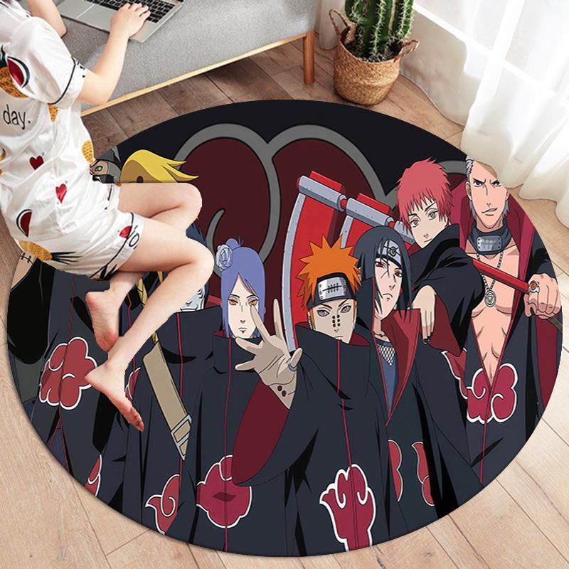 Naruto Round Area Rug Carpet Rug For Living Room Bedroom Sofa Playroom Decor Nonslip Floor Mat