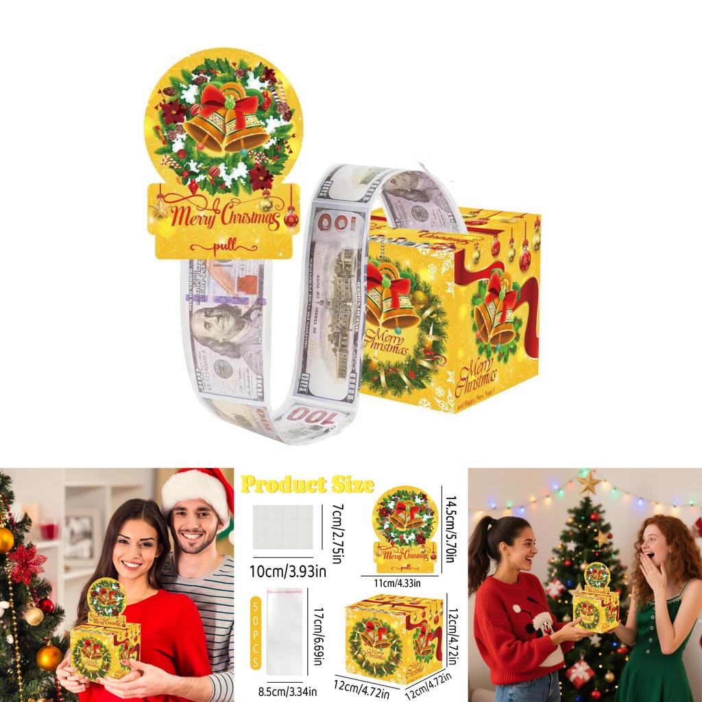 Christmas Bell Gift Box With Surprising Cash For Holiday Parties And Celebrations