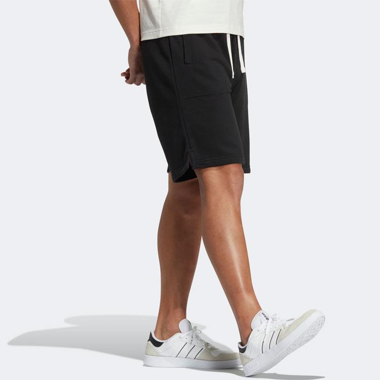 Adidas Neo Solid Color Casual Straight-Leg Shorts Unisex Bottoms Black HS6819