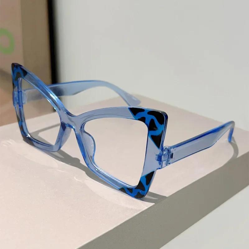 New Women Stylish Oversize Gradient Decor Goggles Butterfly Shaped Sunglasses Trendy Design Vacation Casual Sunglasses