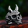 New Dark Style Retro Horned Monster Skull Men's Ring