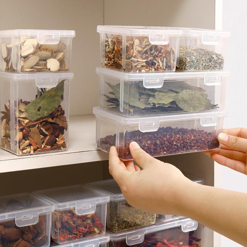 Refrigerator Storage Box Spice Sub-Package Star Anise Cinnamon Dry Chili Split Container Sealed Fresh Box With Lid Kitchen Tool