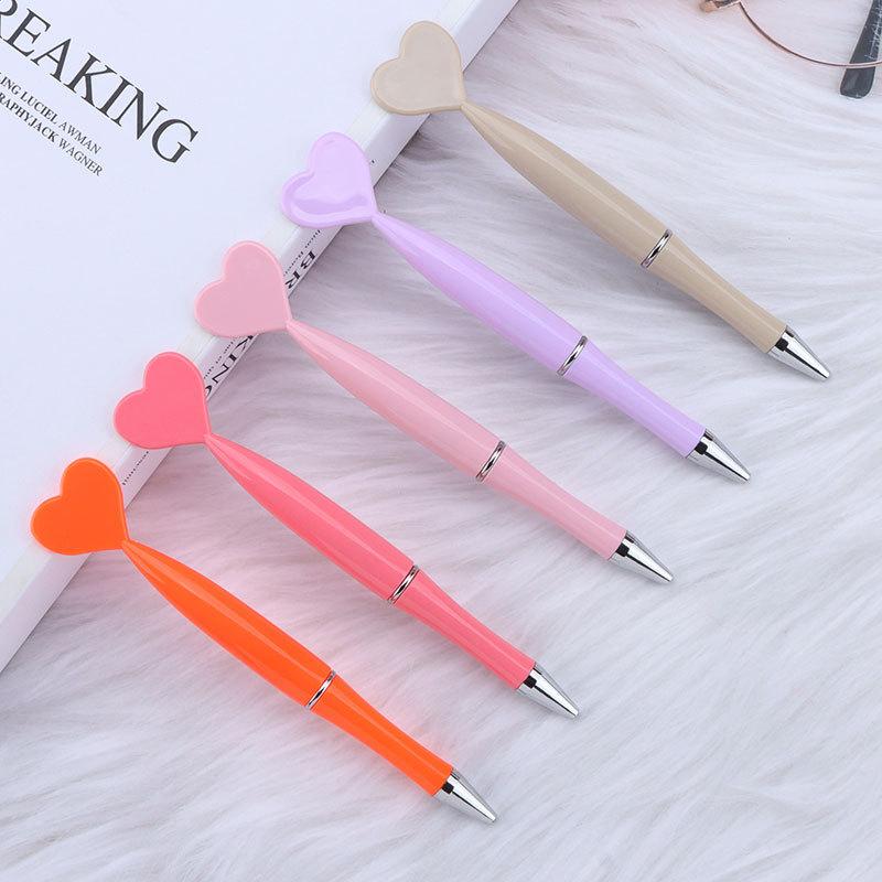 12pcs Valentine's Day Heart Shape Pens Black Gel Ink Rollerball Pens For Office School Supplies Gift Kids Ballpoint Pens