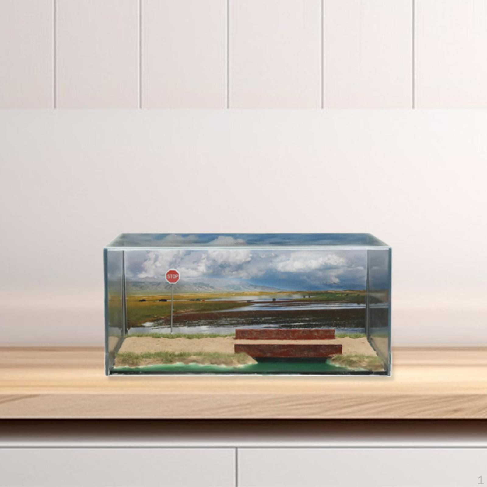 

1/64 Модель автомобиля Сцена Фон Подарочный Зеленый Поле Трекинг с Витриной для