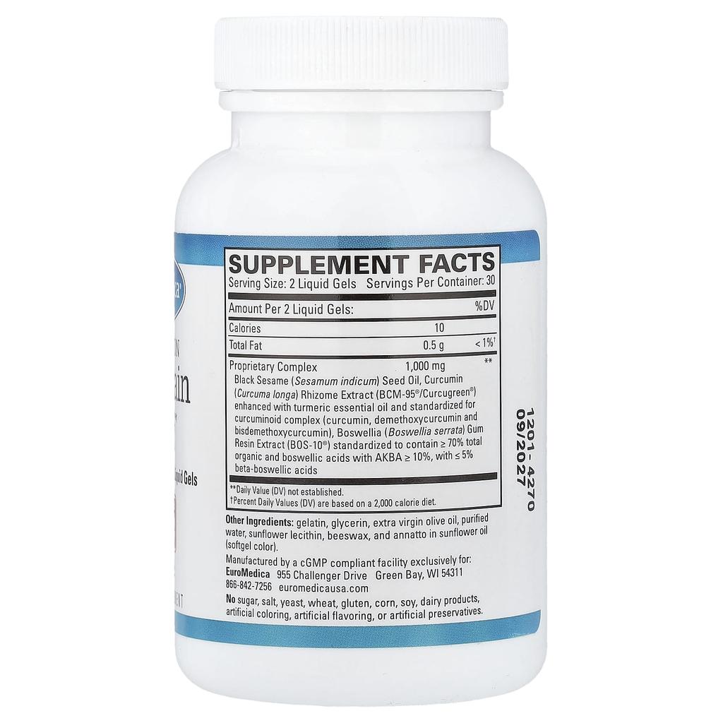 EuroMedica, Acute Pain Relief, Liquid Gel, 60 Tablets