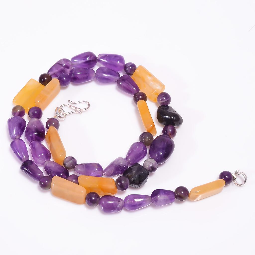 Natural Amethyst Aventurine Iolite Gemstone Beads Necklace 5-15 mm 18" UB-8098 UB-8098