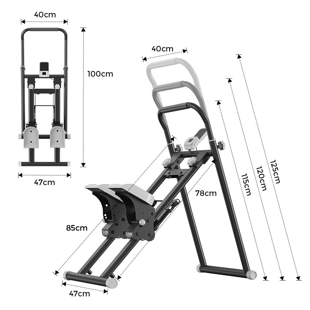 Formill QK7906 Stair Stepper, 3-Level Adjustable Handlebar & Pedals, Foldable Vertical Climber with LED Display