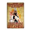 Lustiges Katzen-Vintage-Metallschild, Teller, Dekoration, Hausmalerei, Wohnzimmer, Tierhandlung, Poster, Wand, Retro-Dekor, Kunstplakate, 20 × 30 cm