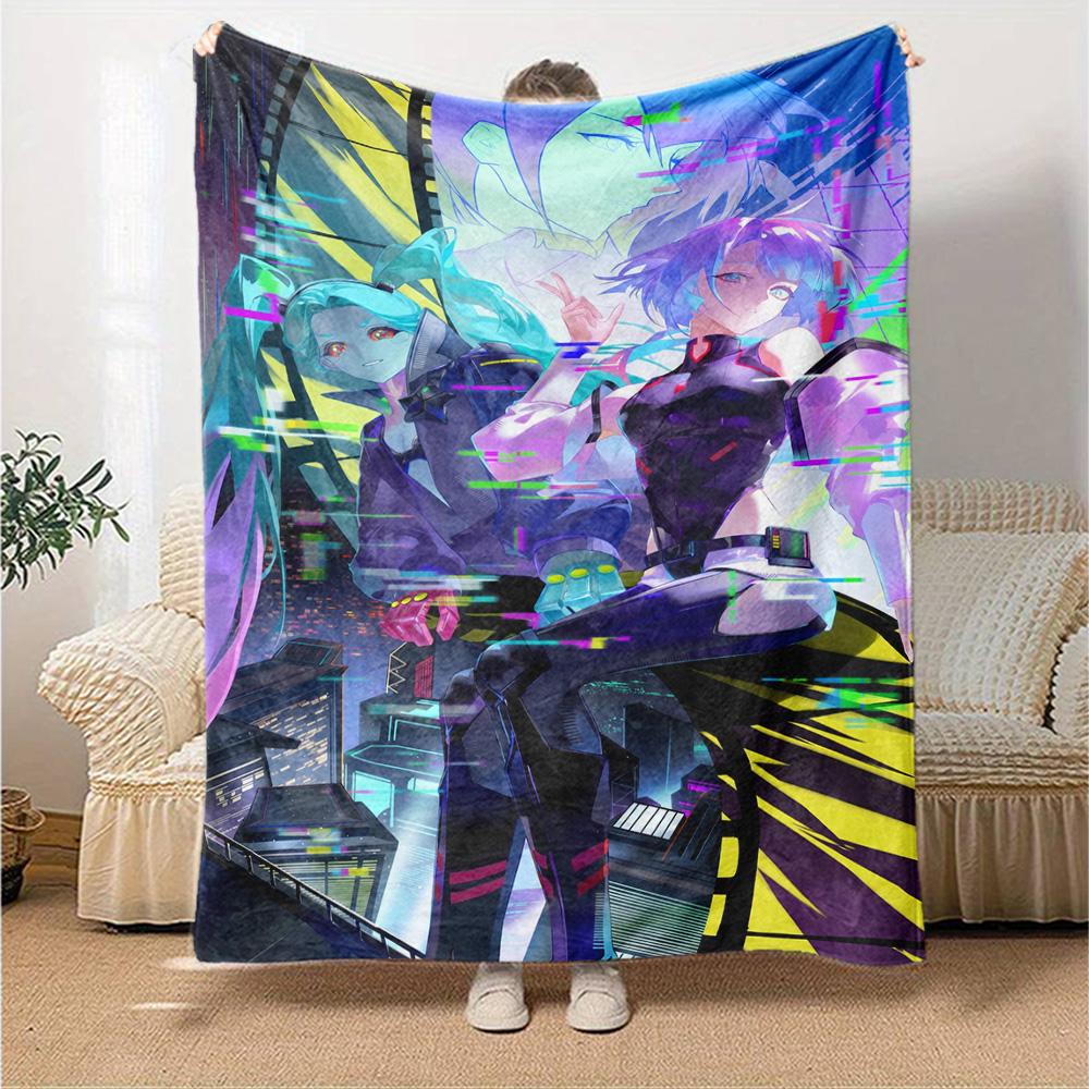Cyberpunk Edgerunners Blanket Soft Warm Cozy Suitable For Picnics Bedding Bed Allseason Use Stylish Decor Best Holiday Gift For Friends Family
