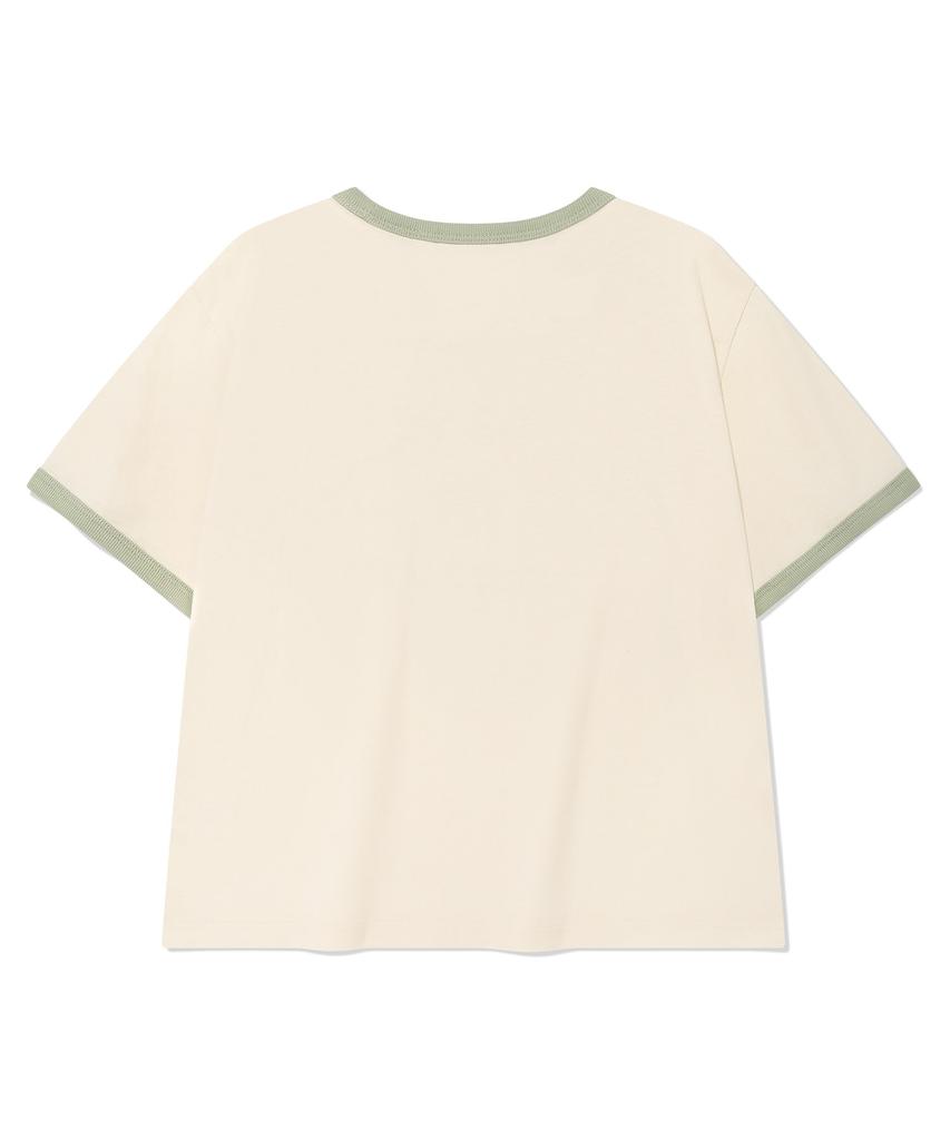COVERNAT WOMAN Summer Graphic Ringer T-Shirt Ivory