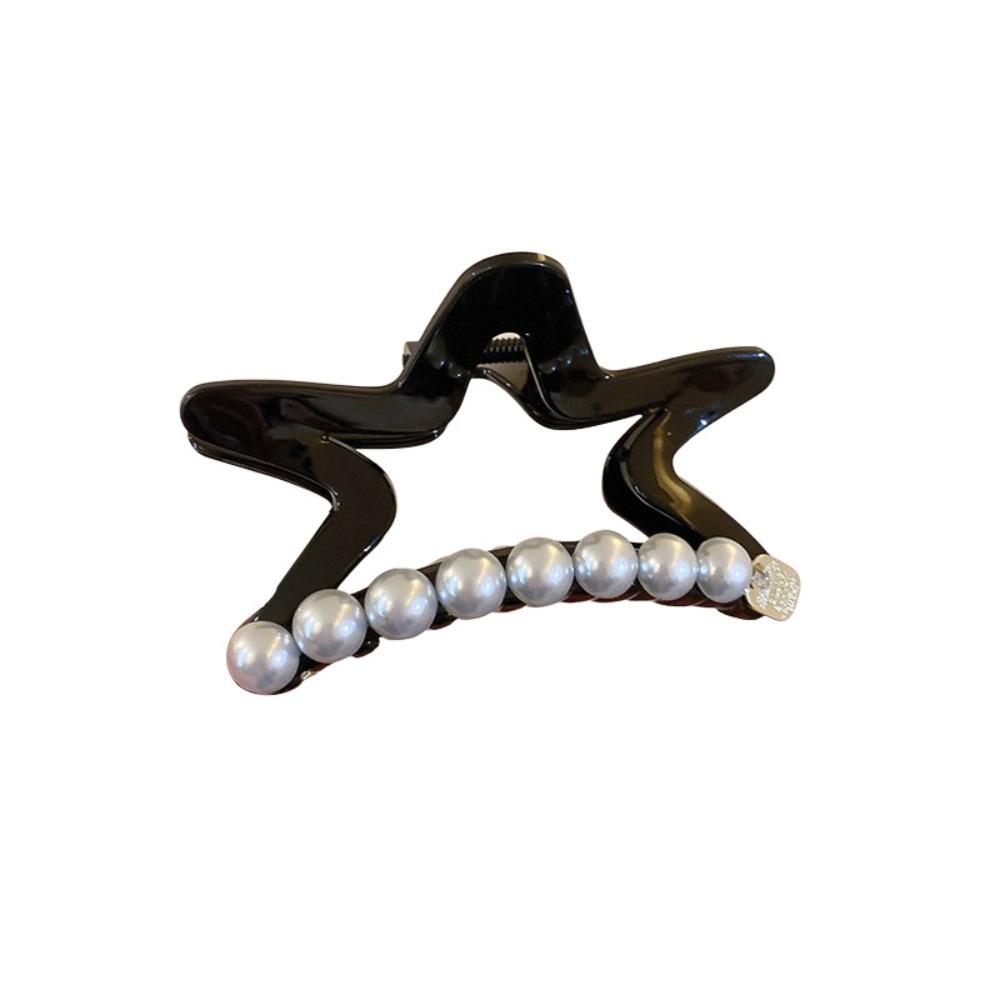 Five-Pointed Star Star Pearl Shark Clips Pentagram Star Pearl Hair Clips  Girls Gift