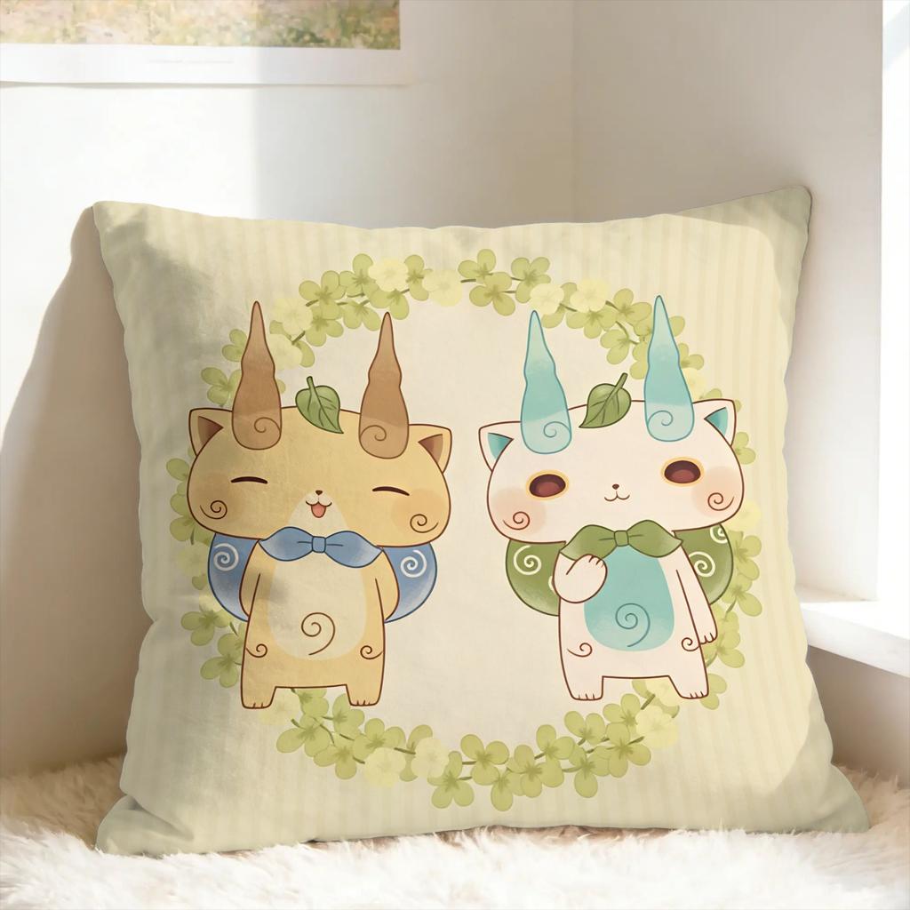 Pillow Cover Anime Yokai Cute Watch Maple Vintage Pillow Case For Sofa Home Decoration Pillowcases