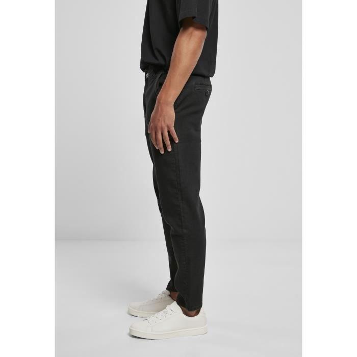 Pantalon Chino - Urban Classics - Denim Noir - Ajustement Régulier - Confort Élastique - Taille Standard