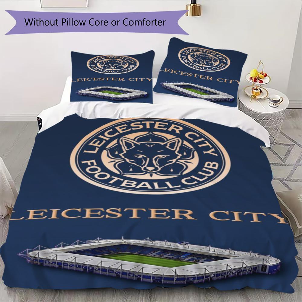 Leicester City Μοτίβο Σετ Κλινοσκεπασμάτων Κουβέρτα Κάλυμμα Μαξιλαροθήκη Διακόσμηση Σπιτιού Δώρο Γενεθλίων (1 * παπλωματοθήκη + 2 * μαξιλαροθήκη χωρίς πυρήνα)70