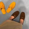 Soft Leather Version~ Miu's Lazy Bag Head and Half Slippers for Women To Wear 2025 New Comfortable One-pedal Flats