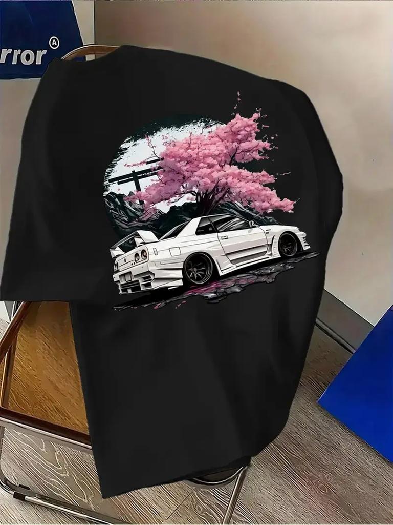 Unisexs New Super Sports Car Pattern Printed Tshirt Suitable For Daily Casual Wear With A Street Style Unisexs Roundneck Tshirt