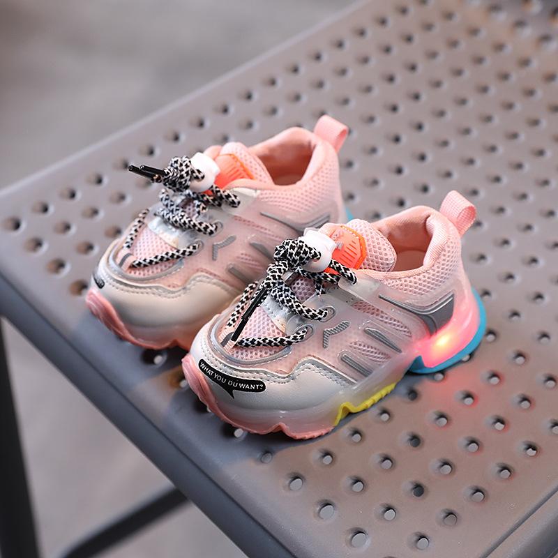 

Новая модная детская спортивная обувь, детская прогулочная обувь, кроссовки для мальчиков и девочек 21 розовый