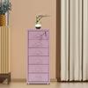 6 Tiers Cold-rolled Steel Vertical File Cabinet,Purple Rectangular File Cabinet with Lock Wipe with Soft Cloth for Office,Study
