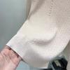 Women's Lace High-Neck Knit Sweater Autumn/Winter Beaded Solid Color Knit Pullover Sweater Stretch Knit Base Shirt