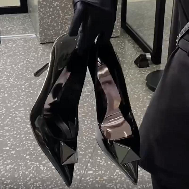 Luxurious French Pointed-Toe High Heels For Women 2026 New Square-Buckle Fashionable And Sexy Slim Single Shoes