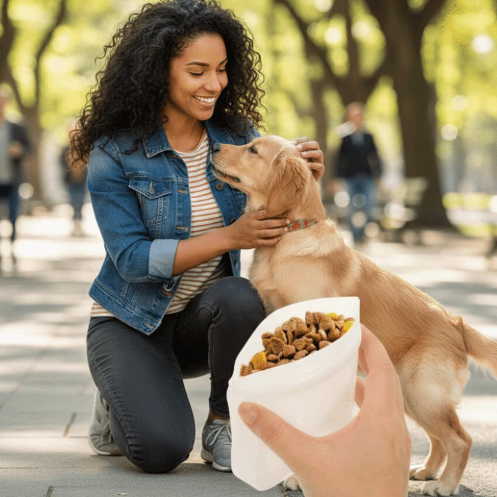Snacks Storage Waterproof Pet Training Pouch Moisture-proof Seal Silicone Treat Bag Easy Closure Pet Food Bag Travel