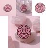 Round Pink Contemporary Badge Elegant Alloy Brooch With Fun Geometric Shapes And Lettering