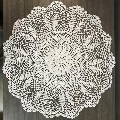 60cm Vintage Handgemaakte Haakwerk Kant Tafelkleed Katoenen Bankhoes En Onderzetters Set Shabby Chic