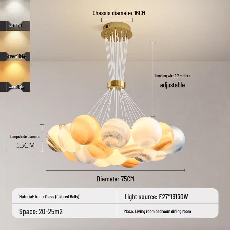 Liangtu Bubble Planet Chandelier