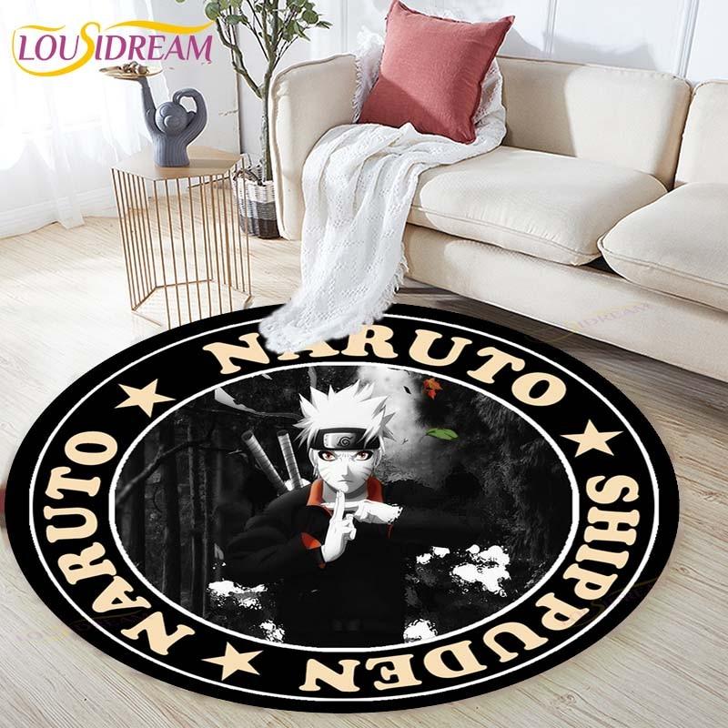 Cartoon Naruto Round Children Carpet Simplicity Animal Bunny Bee Pattern Children Flannel Carpet Baby Hand Print Carpet
