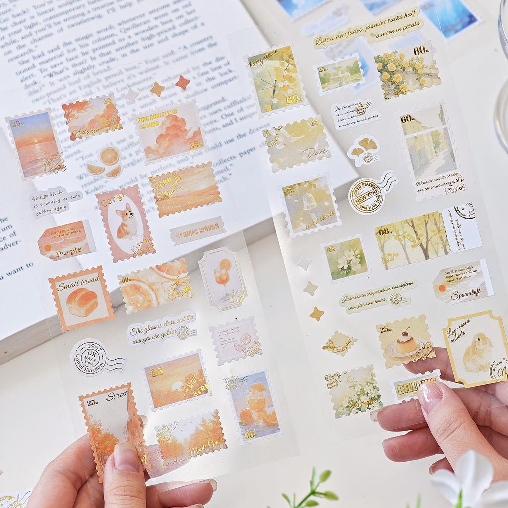 1 PC Kawaii Ins Japanese Style PVC Stamp Stickers Creative Decoration DIY Scrapbook Travel Diary Aesthetic Stationery Stickers