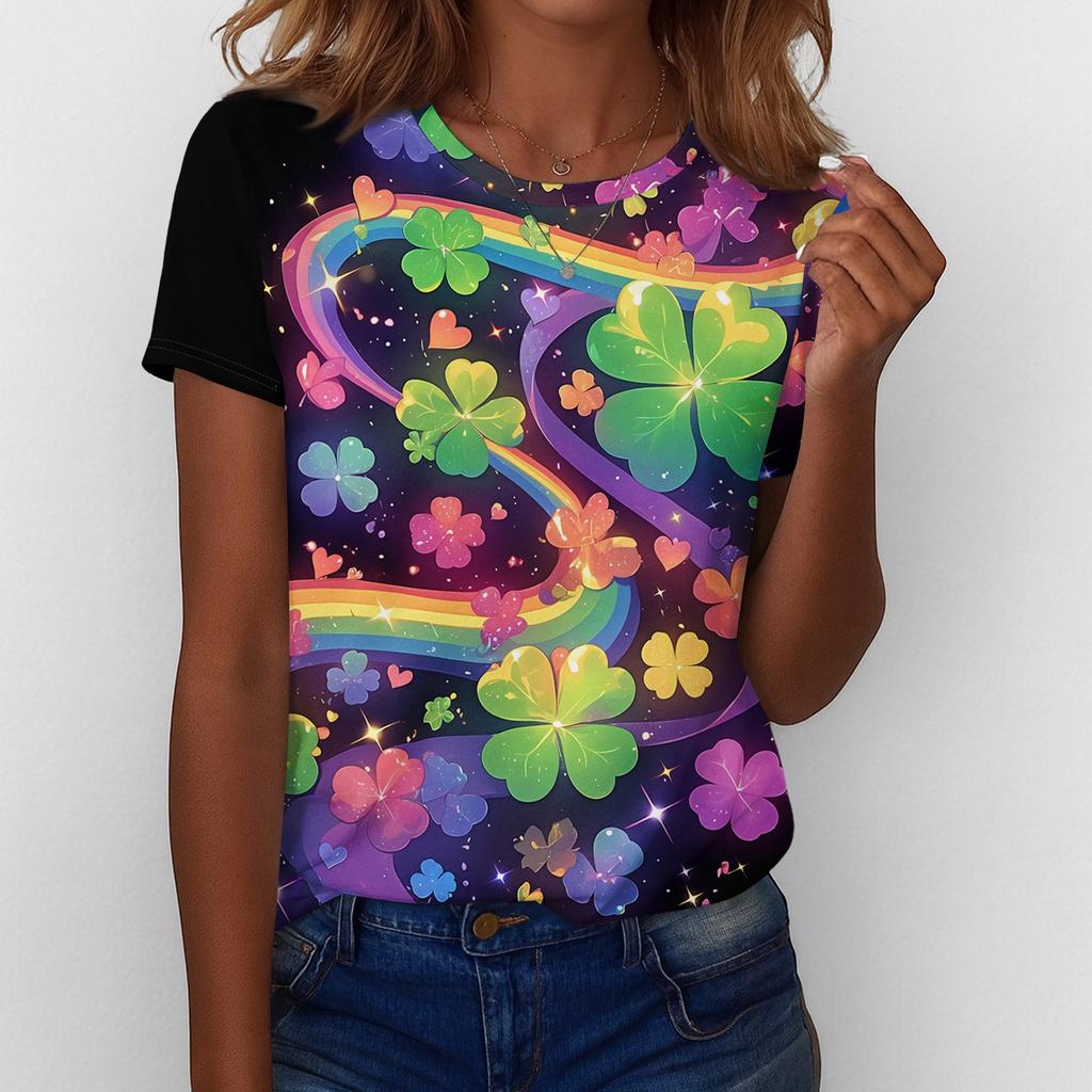 Women's T Shirt Tee Print Short Sleeve Daily Weekend Fashion Basic Regular Top  St. Patrick's Day