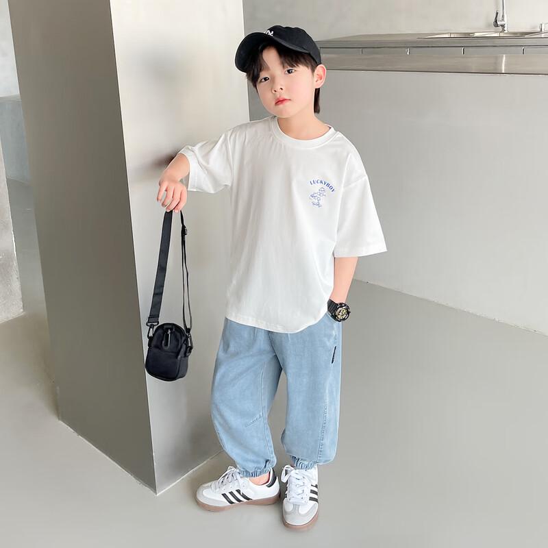 Boy's Summer Loose Fit Denim Mosquito Repellent Long Pants