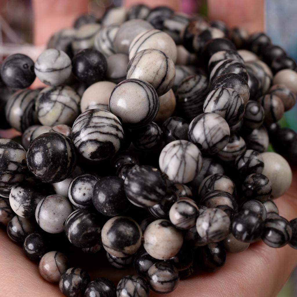 Natural Stone Beads Lava Jaspers Tiger Eye Quartz Agates Round Loose Beads for Jewelry Making DIY Bracelet Accessories 4-12MM