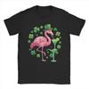 Flamingo Leprechaun St Patricks Day Graphic Tee Breathable Short Sleeve T Shirt for Men