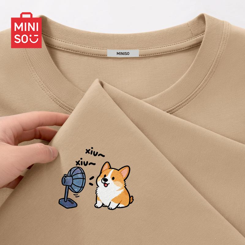 MINISO Men's Casual Pure Cotton Short-Sleeve T-Shirt