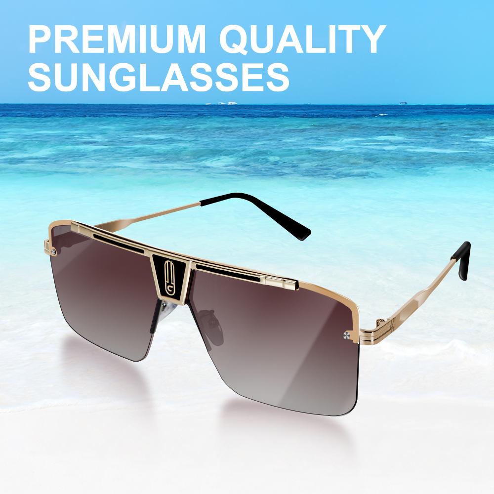 

Gradient Square UV Protection Glasses Men Women Trendy Vintage Brand Design Oversized Rimless Sun Glasses For Female Eyewear B Practical Use image color