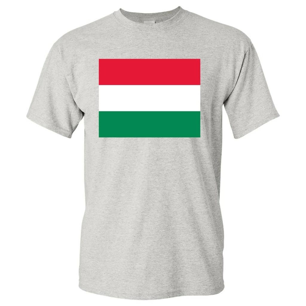 Hungary European Flag Basic Cotton T-Shirt - Sport Grey