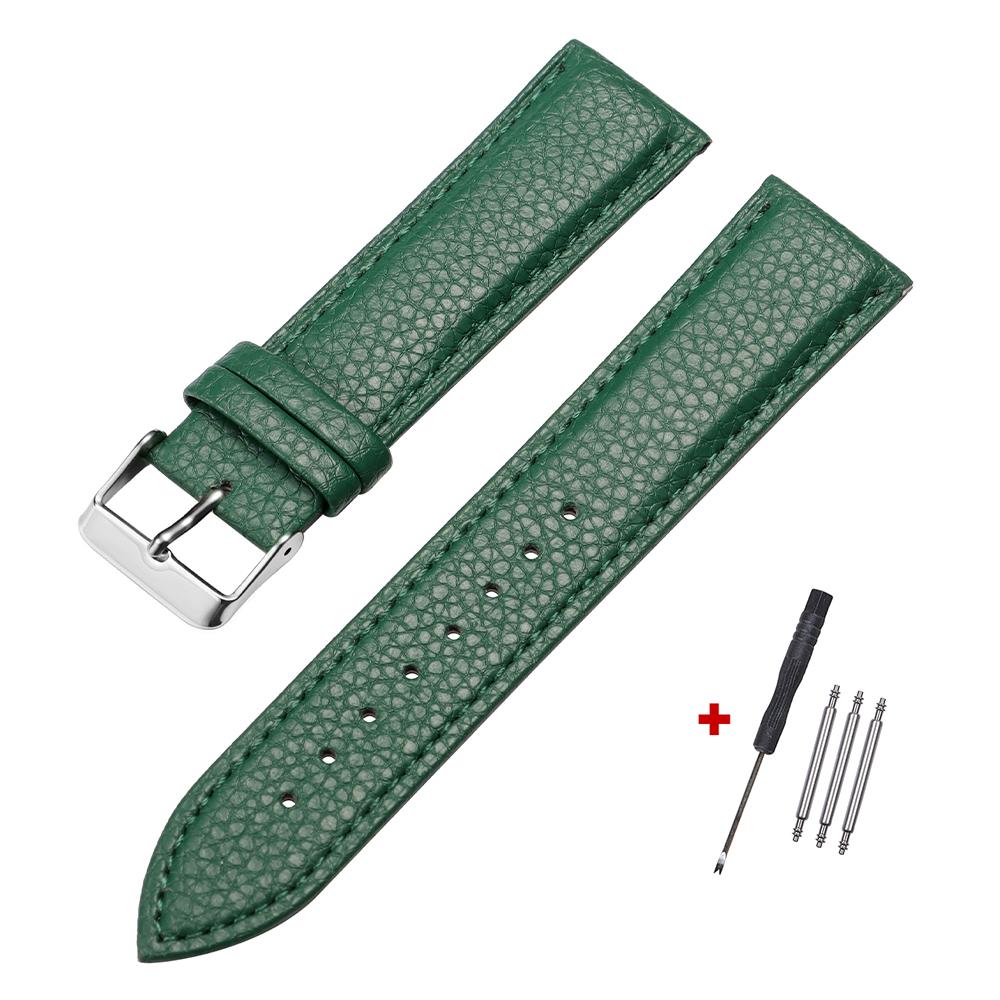 10/12/14/16/18/20/22mm Watch Band Genuine Leather Straps Watchbands Slim Women Men Accessories Pin Buckle Wrist Belt with Tool