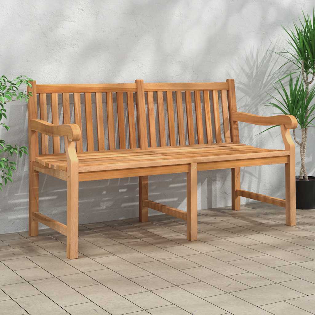 Vidaxl Ławka Ogrodowa, 150 Cm, Lite Drewno Tekowe