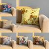 Elegant Chinese Art Cushion Cover Soft Reversible  Durable Pillow Cover  MultiScene Use for Home  Car Daily Comfort