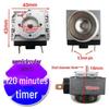 Timer per pentola a pressione elettrica e friggitrice ad aria con campanello, 60/90/120 Min, Interruttore temporizzatore a semicerchio/asse a croce