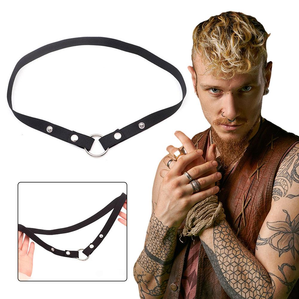 Male Chastity Belt Cage Chastity Lock Anti-shedding Device Fixed Elastic Strap Auxiliary Strap Adjustable Scrotum Ring Sex Toy