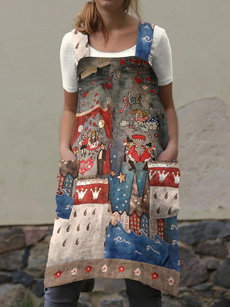 European and American Cross-border Amazon 2026 Summer New 3D Digital Printing Women's Single-piece Suspender Skirt